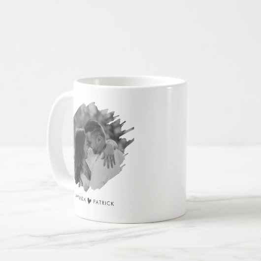 Aangepaste Valentijnsdag Modern Fotopaar Koffiemok (Voorkant links)