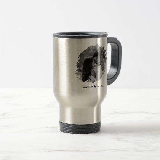 Aangepaste Valentijnsdag Modern Fotopaar Reisbeker (Voorkant rechts)