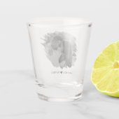 Aangepaste Valentijnsdag Modern Fotopaar Shot Glas (Achterkant)