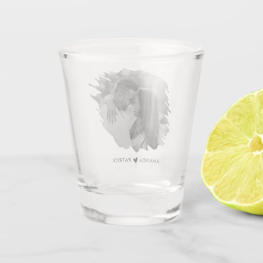 Aangepaste Valentijnsdag Modern Fotopaar Shot Glas (Achterkant)