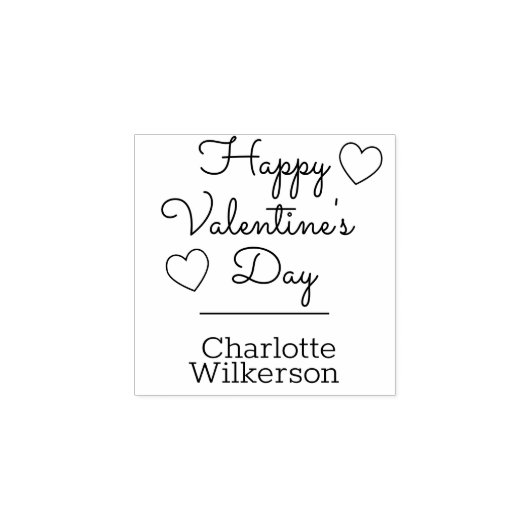 Aangepaste Valentijnsdag naam stempel Elegant Hear (Afrduk)