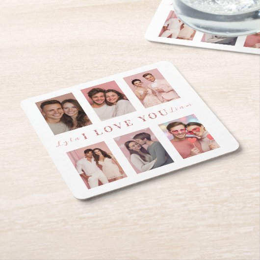 Aangepaste Valentijnsdag Onderzetter – I Love You (Schuin)