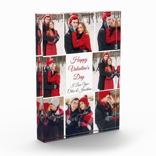 Aangepaste Valentijnsdag Romantisch Paar Collage Fotoblokken (Links)