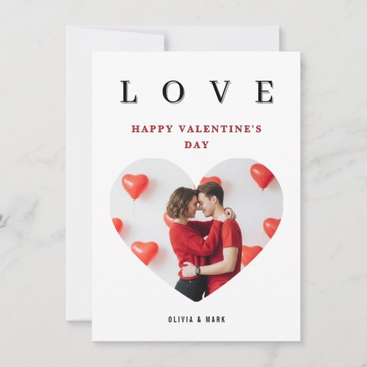 Aangepaste Valentijnsdag romantische liefdesfotoco Feestdagenkaart (Voorkant)