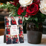 Aangepaste Valentijnsdag romantische paar foto Fotoplaat<br><div class="desc">Deze prachtige Happy Valentine's Day fotoplaquette heeft een vet rood schrift in het centrum en je namen omgeven door 8 romantische koppelfoto's rond de grens. Selecteer de liefste foto's van je relatie om een mooie fotocollage te maken voor je vriend, vriendin, vrouw, man of partner. Een prachtig gepersonaliseerd Valentijn cadeau....</div>