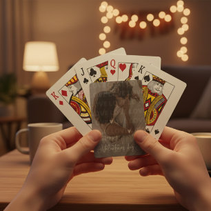 Aangepaste Valentijnsdag romantische paar foto Pokerkaarten