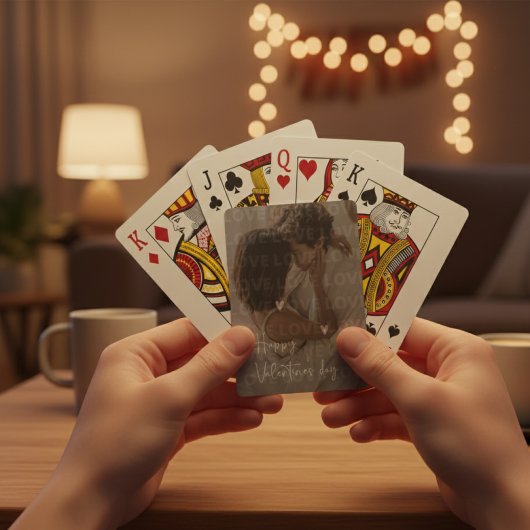 Aangepaste Valentijnsdag romantische paar foto Pokerkaarten