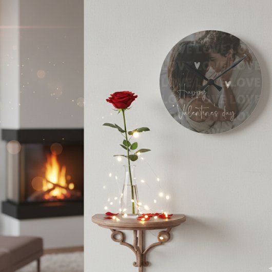 Aangepaste Valentijnsdag romantische paar foto Ronde Klok