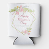 Aangepaste Valentijnsdag  roze Floral Party Blikjeskoeler (Voorkant)