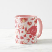 Aangepaste Valentijnsdag roze hartsachtige Stippen Mok (Voorkant rechts)