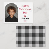 Aangepaste valentijnsdag school foto jongen eenvou notitiekaartje (Voorkant / Achterkant)