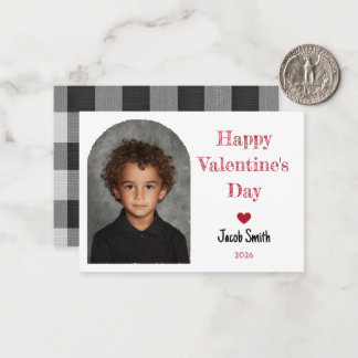 Aangepaste Valentijnsdag schoolfoto jongen eenvoud Notitiekaartje