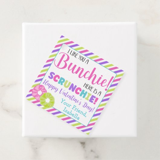 Aangepaste Valentijnsdag Scrunchie Bedankjes Labels (In situ)