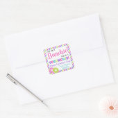 Aangepaste Valentijnsdag Scrunchie Vierkante Sticker (Envelop)