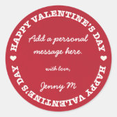 Aangepaste Valentijnsdag Sticker | Rood (Voorkant)