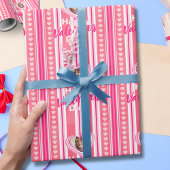Aangepaste Valentijnsdag strepen Cadeaupapier