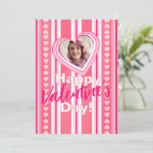 Aangepaste Valentijnsdag Stripes Holiday Kaart (Staand voorkant)