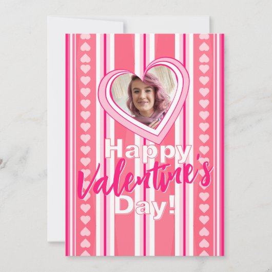 Aangepaste Valentijnsdag Stripes Holiday Kaart (Voorkant)