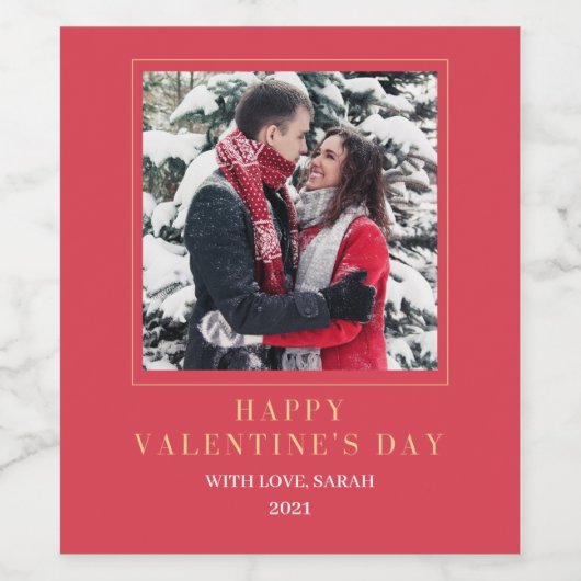 Aangepaste Valentijnsdag Wijnlabels, Wijn Etiket (Enkel label)
