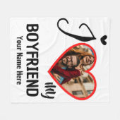 Aangepaste Valentijnse foto Ik hou van mijn vriend Fleece Deken (Voorkant (Horizontaal))