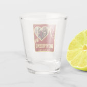 Aangepaste Valentijnse foto Ik hou van mijn vriend Shot Glas (Achterkant)