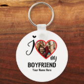 Aangepaste Valentijnse foto Ik hou van mijn vriend Sleutelhanger (Voorkant)