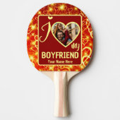 Aangepaste Valentijnse foto Ik hou van mijn vriend Tafeltennisbatje (Voorkant)
