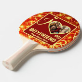 Aangepaste Valentijnse foto Ik hou van mijn vriend Tafeltennisbatje (Voorkant Gekanteld)