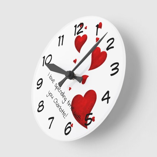 Aangepaste Valentijnse klok met hart (Hoek)