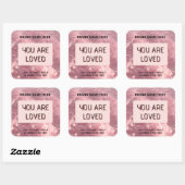 Aangepaste Valentijnskaarssticker 'Je wordt bemind Vierkante Sticker (Vel)