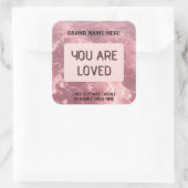 Aangepaste Valentijnskaarssticker 'Je wordt bemind Vierkante Sticker (Tas)