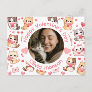 Aangepaste Valentijnskaart met foto voor kattenlie Briefkaart