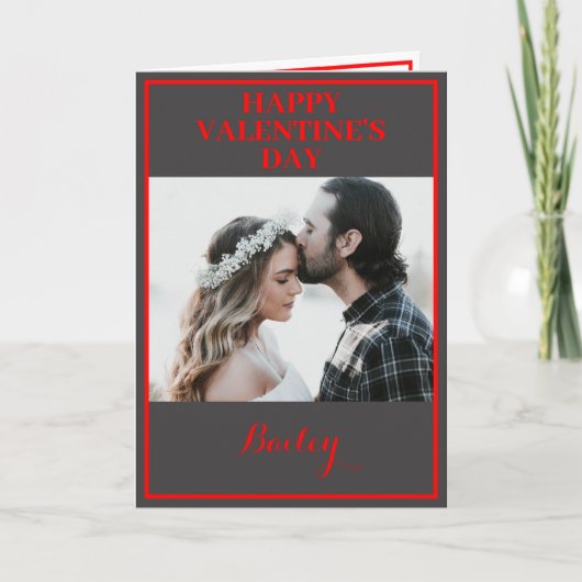 Aangepaste Valentijnskaart met twee foto's en vouw Kaart (Voorkant)