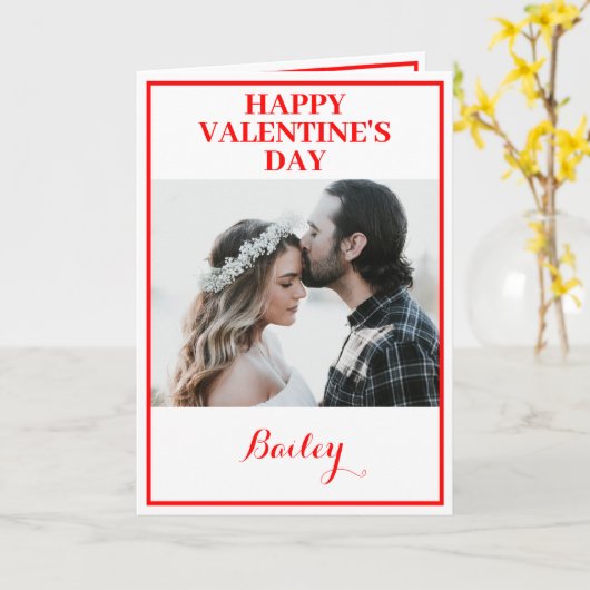 Aangepaste Valentijnskaart met twee foto's en vouw Kaart (Gele Bloem)