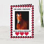 Aangepaste valentijnskaartfoto van het paard feestdagen kaart (Voorkant)