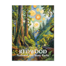 Aangepaste Van Gogh Redwood National Park Wandelpa