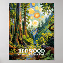 Aangepaste Van Gogh Redwood National Park Wandelpa