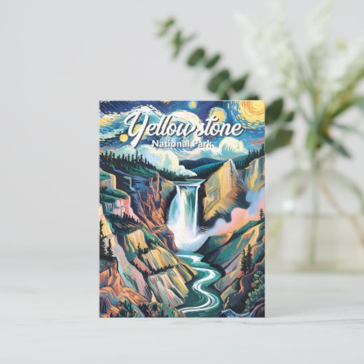 Aangepaste Van Gogh Yellowstone Lagere Herfsten Kl Briefkaart (Staand voorkant)