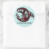 Aangepaste Vancouver Native American Orca Killer W Ronde Sticker (Tas)