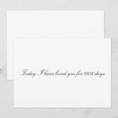 Aangepaste "Vandaag heb ik al # dagen van je gehou Kaart (Voorkant / Achterkant)