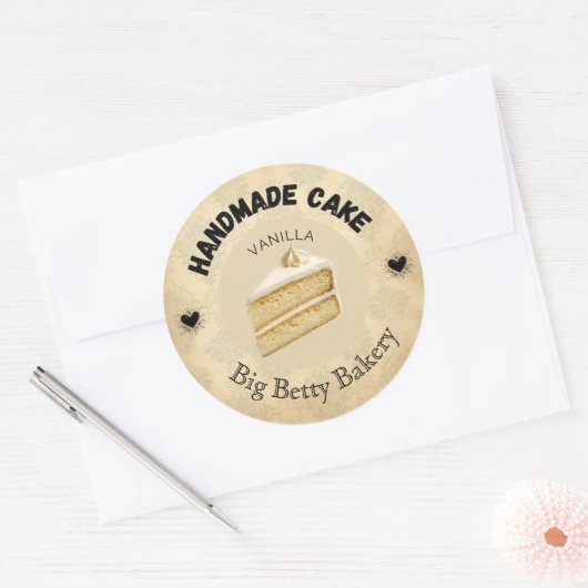 Aangepaste Vanilla Cake labels | Gepersonaliseerde (Envelop)