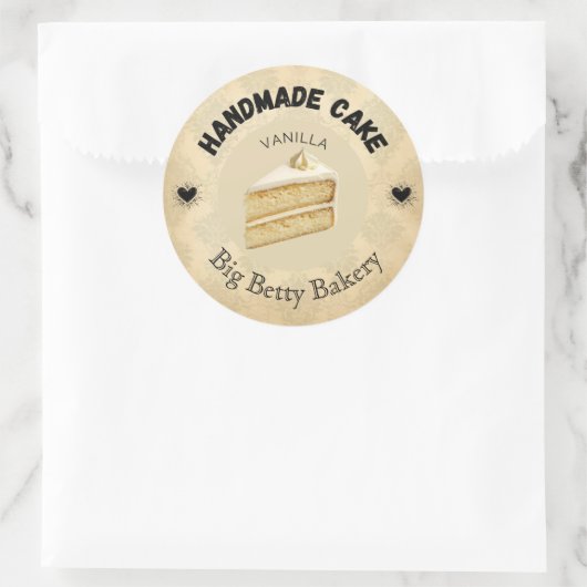 Aangepaste Vanilla Cake labels | Gepersonaliseerde (Tas)