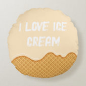 Aangepaste vanille ijs schattig ontwerp voor kinde rond kussen (Voorkant)