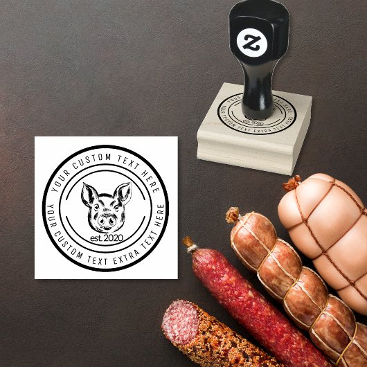 aangepaste varkensboer varkensboeren markt rubberstempel