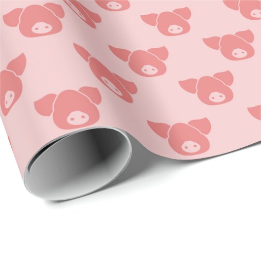 Aangepaste Varkenskop Silhouetten voor Vleeszaken Cadeaupapier (Rol Hoek)