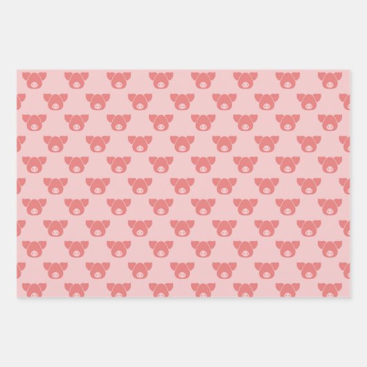 Aangepaste Varkenskop Silhouetten voor Vleeszaken Inpakpapier Vel (Voorkant 2)