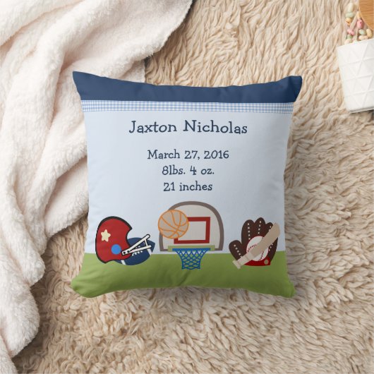 Aangepaste Varsity Sports Baby Keepomwille Pillow Kussen (Deken)