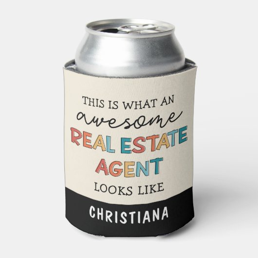Aangepaste vastgoedagent Funny Geweldige Realtor Blikjeskoeler (Blikje Voorkant)