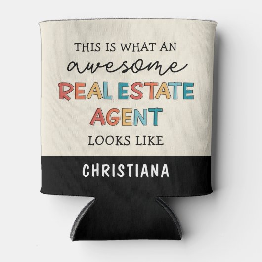 Aangepaste vastgoedagent Funny Geweldige Realtor Blikjeskoeler (Voorkant)