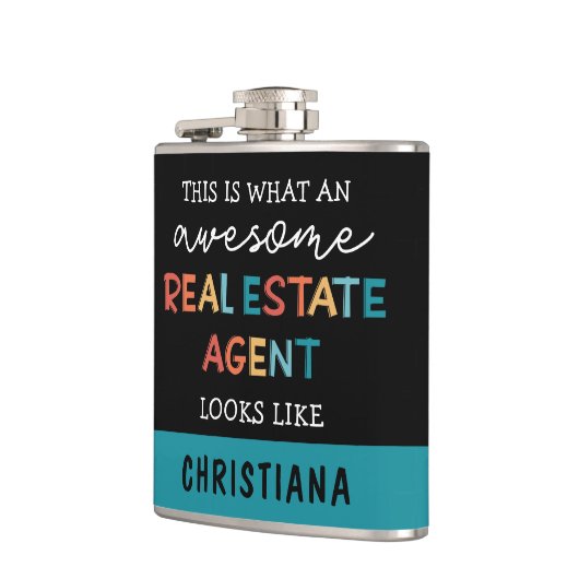 Aangepaste vastgoedagent Funny Geweldige Realtor Heupfles (Links)